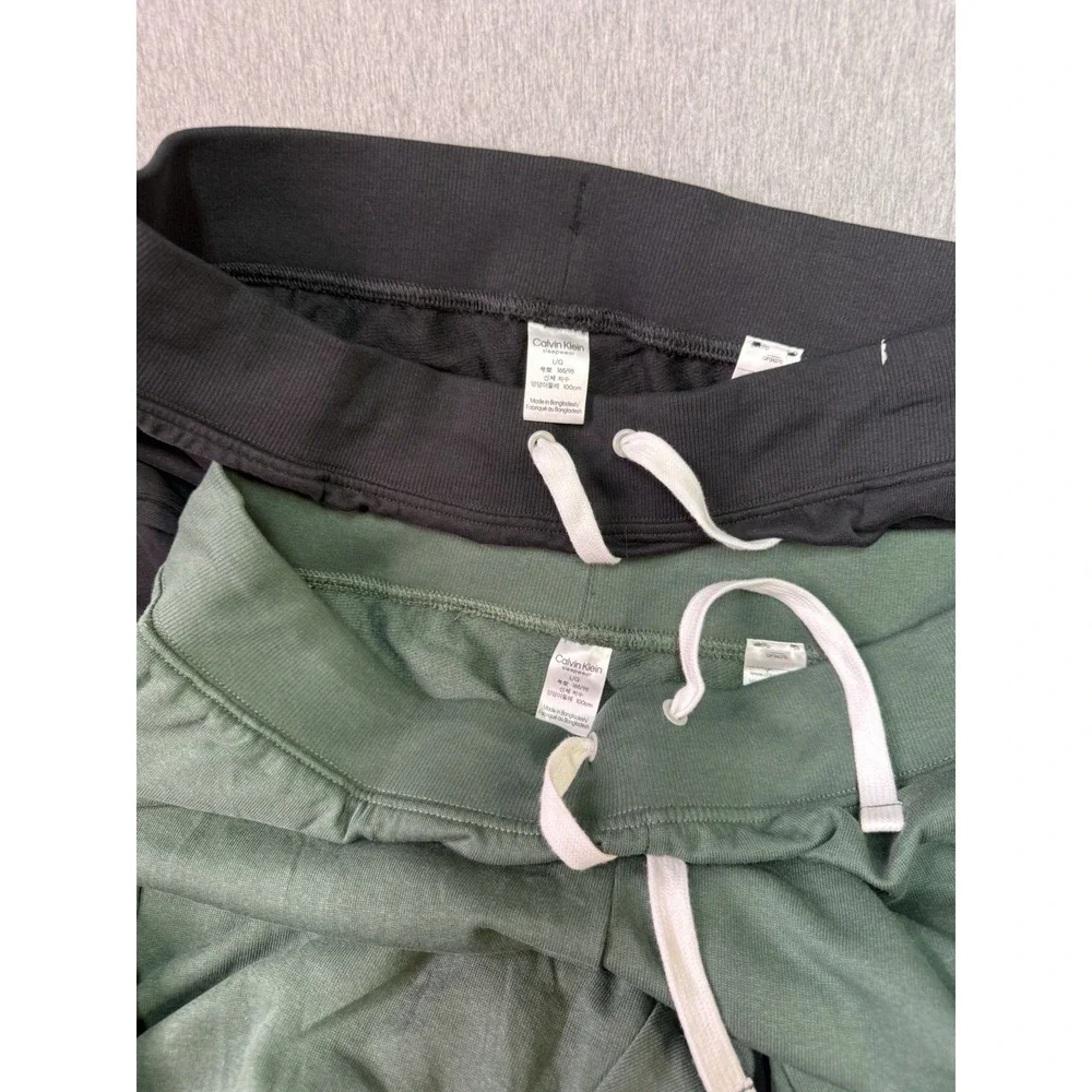 Calvin Klein Men's Jogger Pants 2-Pack Large Black Green Lounge Sweatpants New